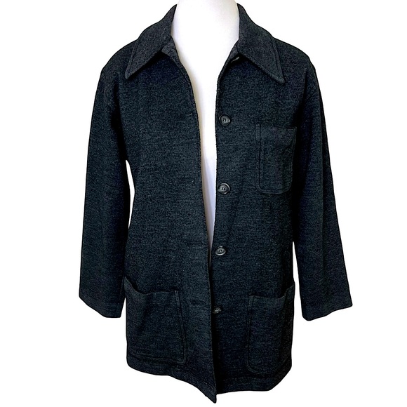 Vtg J.Crew Women’s Blazer Wool Knit Sz 2 Y2K Preppy Classic Minimalist Excellent - Picture 2 of 5